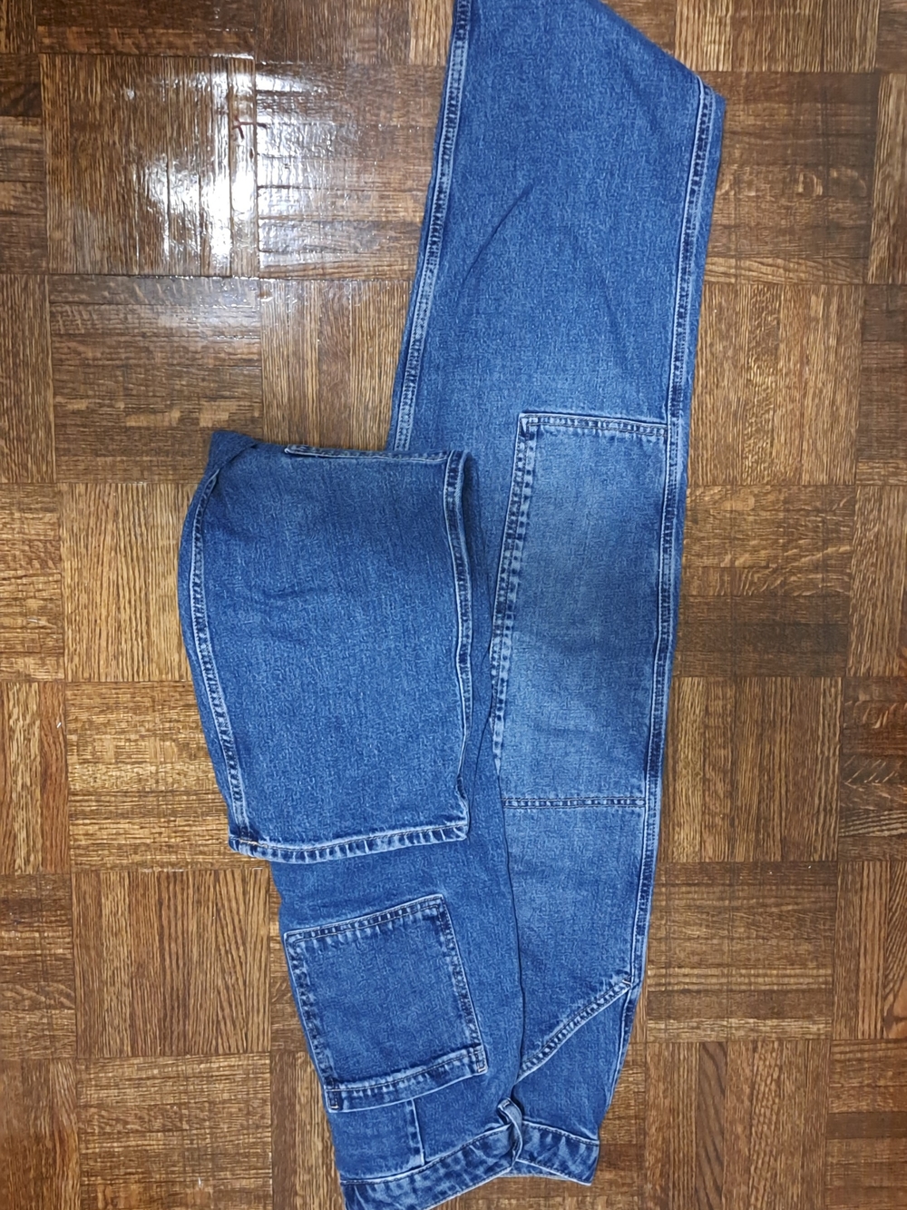 Marks & Spencer Women's Straight Leg Cargo Jeans in Blue